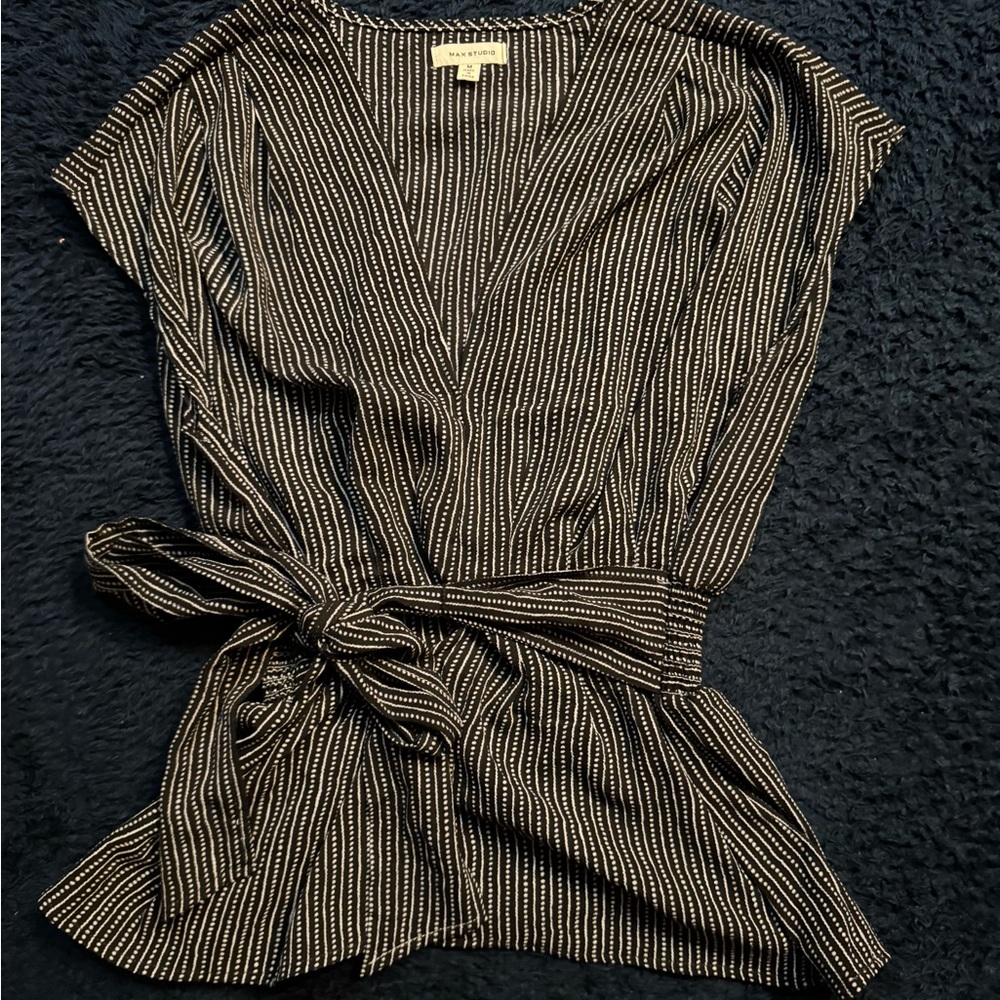 Striped Black and White Women's Top